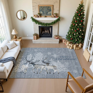 Dalyn Merry and Bright MY2 Gray Machine Washable Area Rug Lifestyle Image Feature