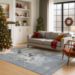 Dalyn Merry and Bright MY2 Gray Machine Washable Area Rug Lifestyle Image Feature