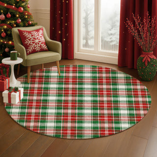 Dalyn Merry and Bright MY20 Emerald Machine Washable Area Rug Round Lifestyle Image Feature