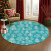 Dalyn Merry and Bright MY21 Teal Machine Washable Area Rug Round Lifestyle Image Feature