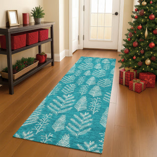 Dalyn Merry and Bright MY21 Teal Machine Washable Area Rug Runner Lifestyle Image Feature