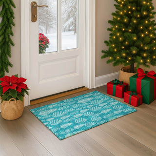 Dalyn Merry and Bright MY21 Teal Machine Washable Area Rug Scatter Lifestyle Image Feature