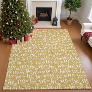 Dalyn Merry and Bright MY22 Gold Machine Washable Area Rug Lifestyle Image Feature
