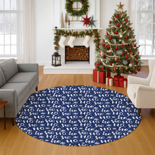 Dalyn Merry and Bright MY22 Navy Machine Washable Area Rug Round Lifestyle Image Feature
