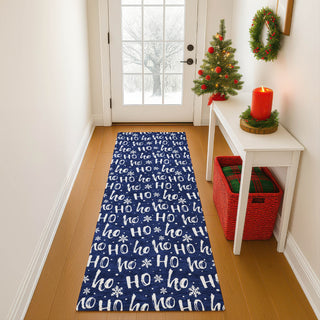 Dalyn Merry and Bright MY22 Navy Machine Washable Area Rug Runner Lifestyle Image Feature