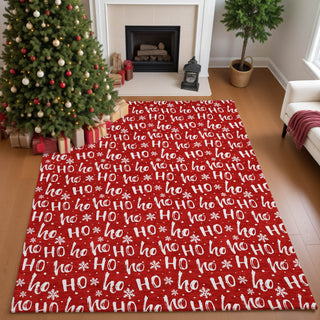 Dalyn Merry and Bright MY22 Red Machine Washable Area Rug Lifestyle Image Feature
