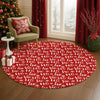 Dalyn Merry and Bright MY22 Red Machine Washable Area Rug Round Lifestyle Image Feature