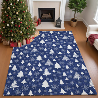 Dalyn Merry and Bright MY23 Navy Machine Washable Area Rug Lifestyle Image Feature