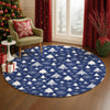 Dalyn Merry and Bright MY23 Navy Machine Washable Area Rug Round Lifestyle Image Feature