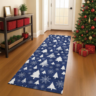 Dalyn Merry and Bright MY23 Navy Machine Washable Area Rug Runner Lifestyle Image Feature