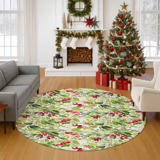 Dalyn Merry and Bright MY24 Aloe Machine Washable Area Rug Round Lifestyle Image Feature