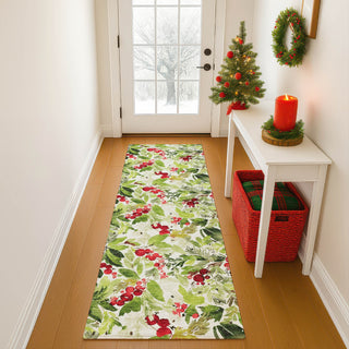 Dalyn Merry and Bright MY24 Aloe Machine Washable Area Rug Runner Lifestyle Image Feature