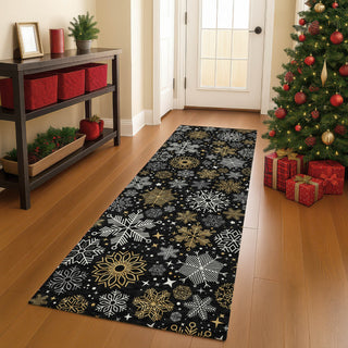 Dalyn Merry and Bright MY25 Black Machine Washable Area Rug Runner Lifestyle Image Feature