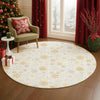 Dalyn Merry and Bright MY25 Ivory Machine Washable Area Rug Round Lifestyle Image Feature