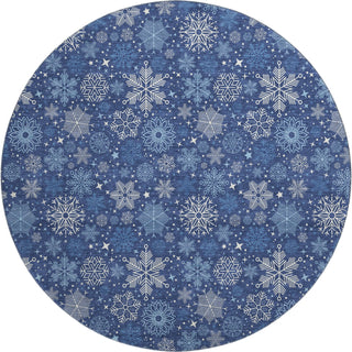 Dalyn Merry and Bright MY25 Navy Machine Washable Area Rug Round Main Image