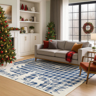 Dalyn Merry and Bright MY26 Blue Machine Washable Area Rug Lifestyle Image Feature