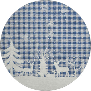 Dalyn Merry and Bright MY26 Blue Machine Washable Area Rug Round Main Image