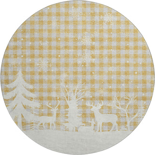 Dalyn Merry and Bright MY26 Gold Machine Washable Area Rug Round Main Image