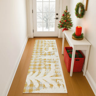 Dalyn Merry and Bright MY26 Gold Machine Washable Area Rug Runner Lifestyle Image Feature