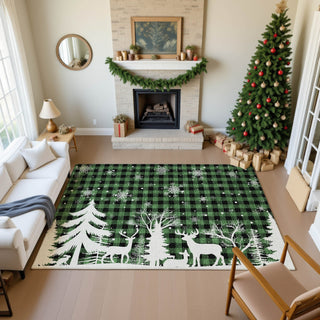 Dalyn Merry and Bright MY26 Green Machine Washable Area Rug Lifestyle Image Feature