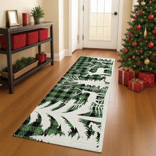 Dalyn Merry and Bright MY26 Green Machine Washable Area Rug Runner Lifestyle Image Feature