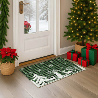 Dalyn Merry and Bright MY26 Green Machine Washable Area Rug Scatter Lifestyle Image Feature