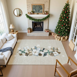 Dalyn Merry and Bright MY27 Beige Machine Washable Area Rug Lifestyle Image Feature