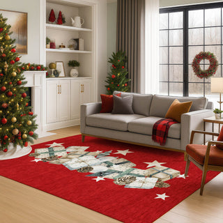 Dalyn Merry and Bright MY27 Red Machine Washable Area Rug Lifestyle Image Feature
