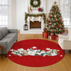 Dalyn Merry and Bright MY27 Red Machine Washable Area Rug Round Lifestyle Image Feature