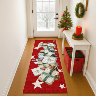 Dalyn Merry and Bright MY27 Red Machine Washable Area Rug Runner Lifestyle Image Feature