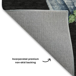 Dalyn Merry and Bright MY28 Black Machine Washable Area Rug Backing Image