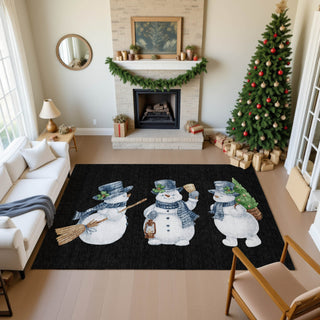 Dalyn Merry and Bright MY28 Black Machine Washable Area Rug Lifestyle Image Feature