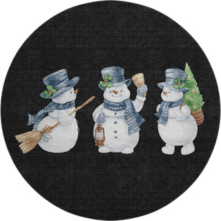 Dalyn Merry and Bright MY28 Black Machine Washable Area Rug Round Main Image