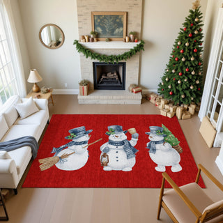 Dalyn Merry and Bright MY28 Red Machine Washable Area Rug Lifestyle Image Feature