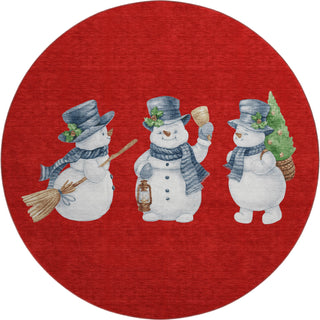 Dalyn Merry and Bright MY28 Red Machine Washable Area Rug Round Main Image
