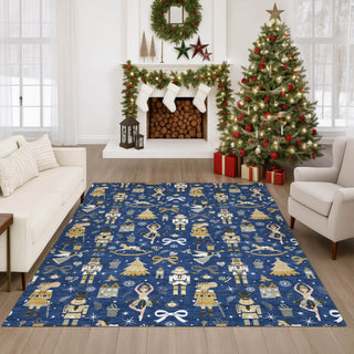Dalyn Merry and Bright MY29 Navy Machine Washable Area Rug Lifestyle Image Feature