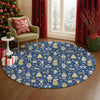 Dalyn Merry and Bright MY29 Navy Machine Washable Area Rug Round Lifestyle Image Feature