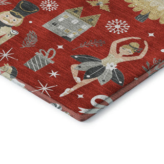 Dalyn Merry and Bright MY29 Red Machine Washable Area Rug Corner Image
