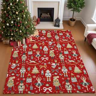 Dalyn Merry and Bright MY29 Red Machine Washable Area Rug Lifestyle Image Feature