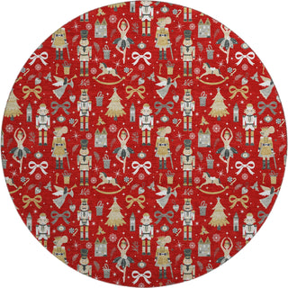 Dalyn Merry and Bright MY29 Red Machine Washable Area Rug Round Main Image