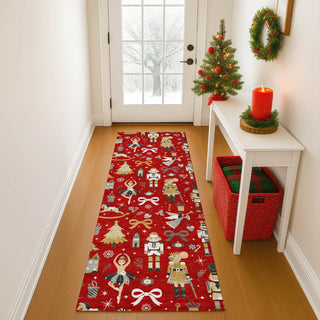 Dalyn Merry and Bright MY29 Red Machine Washable Area Rug Runner Lifestyle Image Feature