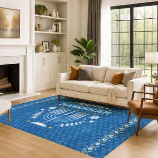 Dalyn Merry and Bright MY30 Blue Machine Washable Area Rug Lifestyle Image Feature