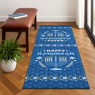 Dalyn Merry and Bright MY30 Blue Machine Washable Area Rug Runner Lifestyle Image Feature