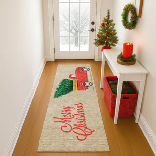 Dalyn Merry and Bright MY4 Putty Machine Washable Area Rug Runner Lifestyle Image Feature