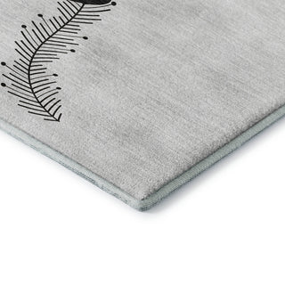 Dalyn Merry and Bright MY5 Silver Machine Washable Area Rug Corner Image