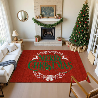 Dalyn Merry and Bright MY6 Red Machine Washable Area Rug Lifestyle Image Feature