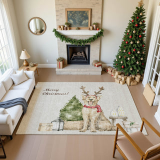 Dalyn Merry and Bright MY8 Beige Machine Washable Area Rug Lifestyle Image Feature