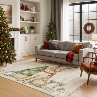 Dalyn Merry and Bright MY8 Beige Machine Washable Area Rug Lifestyle Image Feature