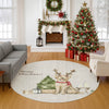 Dalyn Merry and Bright MY8 Beige Machine Washable Area Rug Round Lifestyle Image Feature