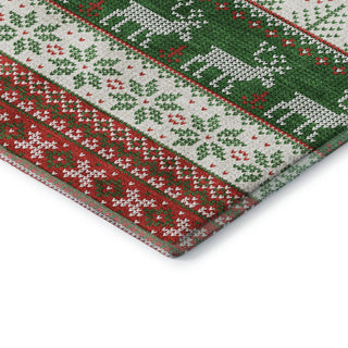 Dalyn Merry and Bright MY9 Red Machine Washable Area Rug Corner Image